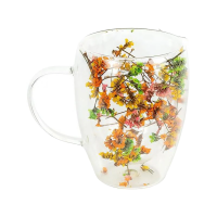 Чашка з подвійним дном 350 мл з квітами 350ML-A