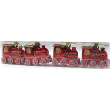 Елочные украшения "Паровозик" 4шт PVC 1шт/этик