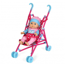 Коляска з лялькою 23-14-в29см, пупс 20см, 2види, у п/е 20-40-6см /30/