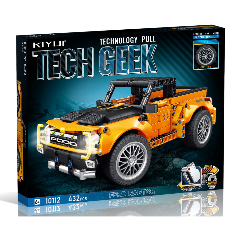 Конструктор "Автомобіль" 432 деталей, гумові шини, інерційний механізм, рухомі елементи 10112