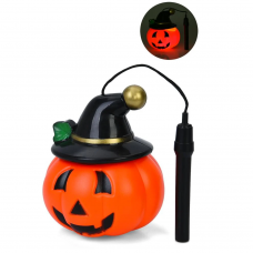 Лiхтарик гарбуз, 18-15-15см, світло, Хелловін / Halloween, ручка на шнурі, 3 види, на бат(табл), у п/е /48/