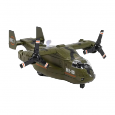 Літак "Військовий", 2 кольори, інерція, 2 положення гвинтів, звуки роботи гвинтів, підсвічування носа і хвоста, в кор. /30/
