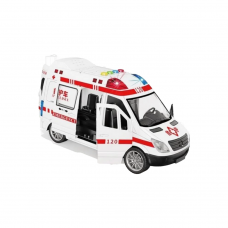 Машина інерційна "Швидка допомога" на батарейках, підсвічування, відчиняються дверцята, звукові ефекти, гумові шини 139-1