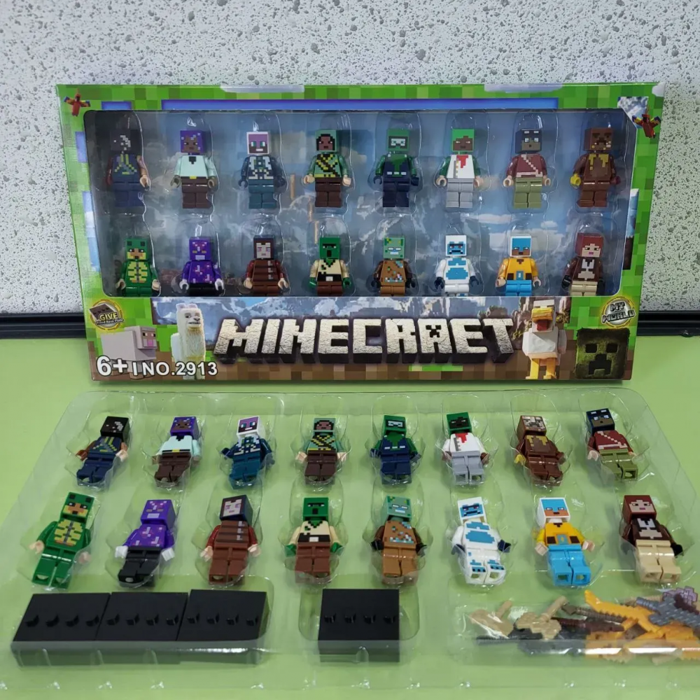 Набір героїв 16 фігурок, висота 4см, рухливі кінцівки, голова та ноги від’єднуються, зброя, 16 елементів конструктора, в кор. /144-2/