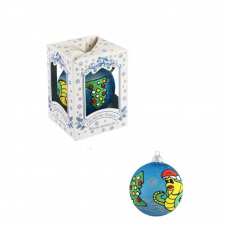 Новорічна художня скляна куля ручна праця 10 см "Гардиан +" у подарунк. коробці