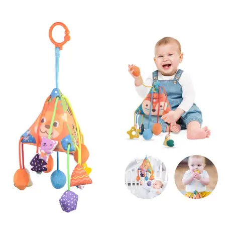 Підвіска на ліжко/коляску дзеркало пискавка прорізувач брязкальце (В асортименті) 66558-66559