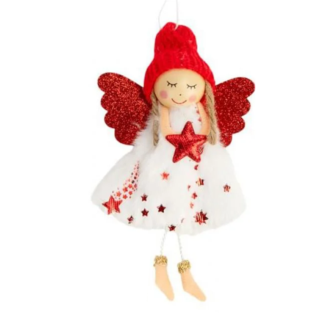 Прикраса-іграшка ялинкова "Лялечка Ангелок" кольорова 12*8см CX25-5