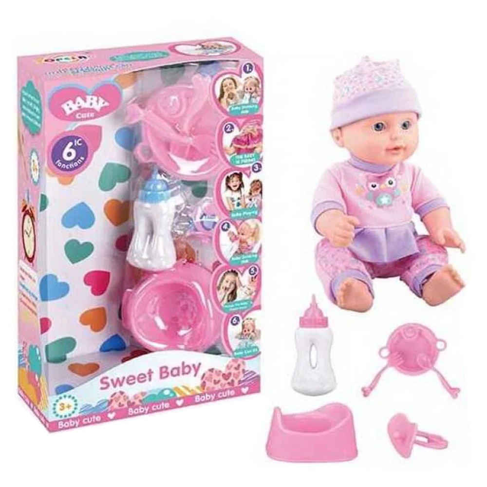 Пупс 2 види, 6 функцій, звуковий чіп, аксесуари, у кор. /32-2/