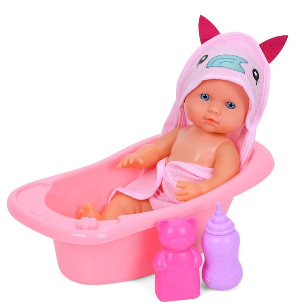 Пупс 32см, п'є-пісяє, ванна 33см, аксесуари, 3 види, у п/е, 24-47-20см /24/