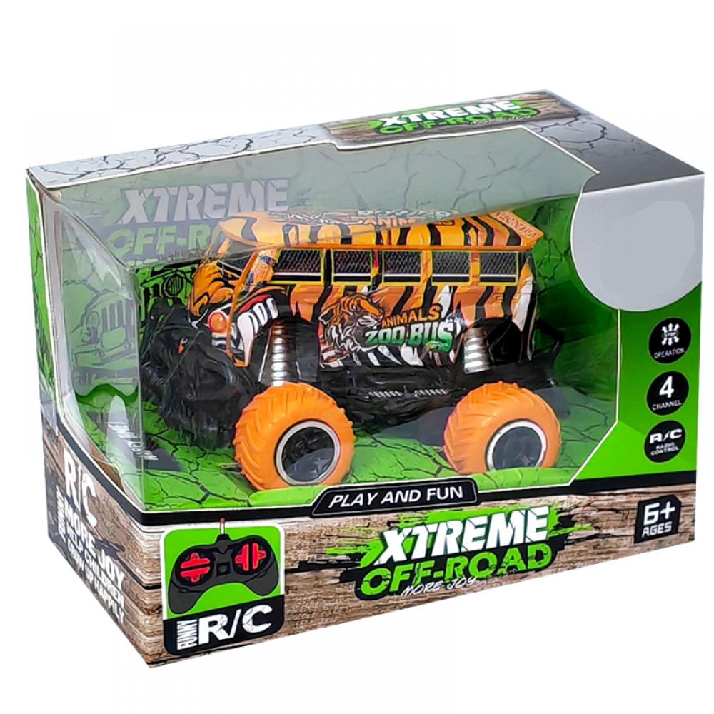 Р/У автобус, 14см, світло, гумові колеса, 4 види, на бат-ці, в кор-ці, 18,5-12,5-10см /36/