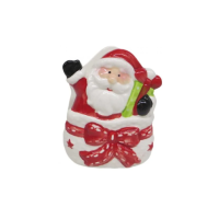 Серветниця кераміка Дід Мороз з подарунком 11×9 см B-0126