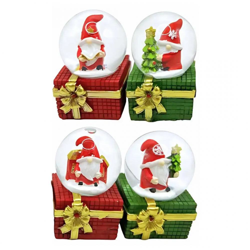 Сувенір "Куля снігова 45мм - Д.Мороз на подарунку"4в.(12*12)