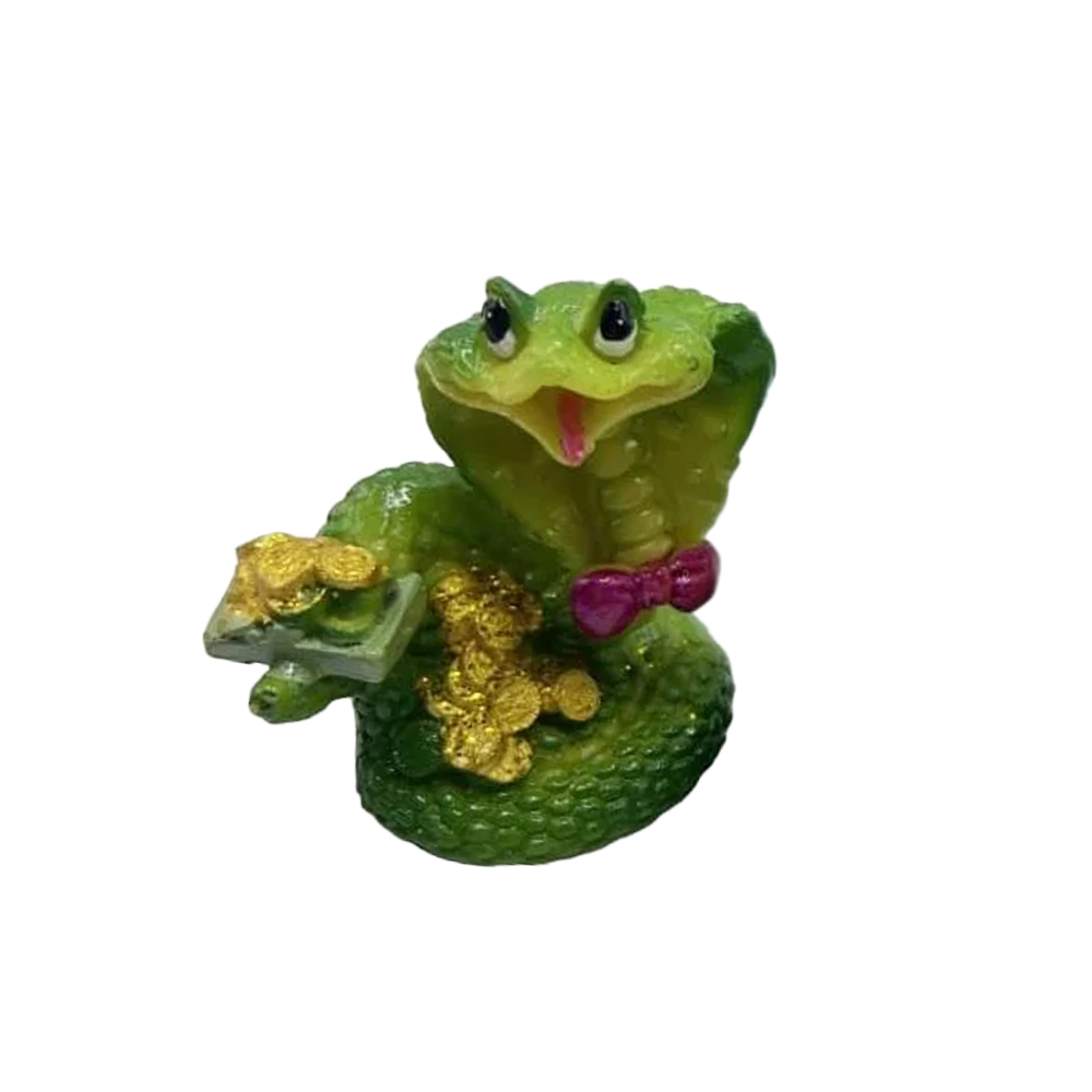 Сувенір керам. "Змія із золотом" 6см 4в.(90*4)