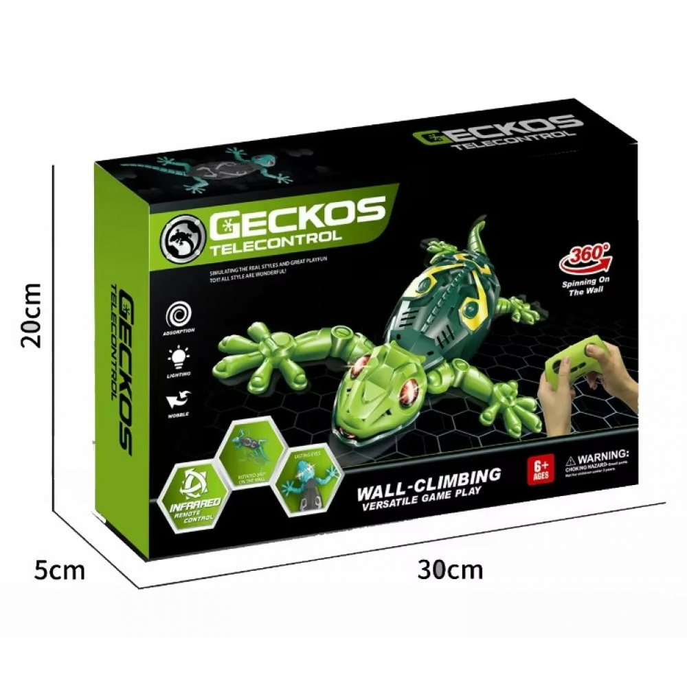 Тварина на радіокеруванні 2,4G акумулятор гекон/ящірка 35 см світло їздить по стіні USB (в асортименті) SM51S