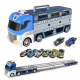 Трейлер-трек "Поліція", розмір 38х10.5х15 см, довжина треку 135 см, механічний запусач, підсвічування, звук, 2 металопластикові моделі, 6 пластикових моделей, в кор. /36/