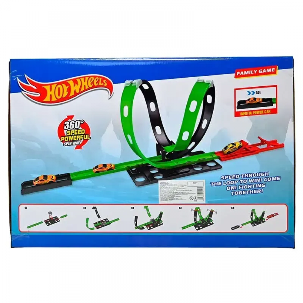 Трек машинка з інерцією, наліпки, в кор. /36/