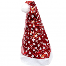 Шапка Діда Мороза зі сніжинками 6241-5 //