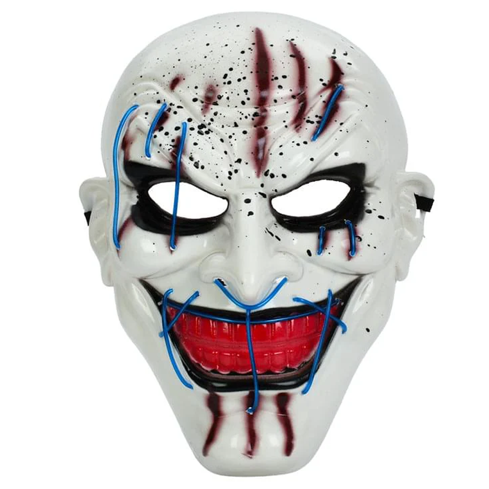 Аксесуари для свята маска, Хелловін / Halloween, 28-20-9см, світло-3режими, резинка, мікс кольорів, на бат-ці, у п/е /36/