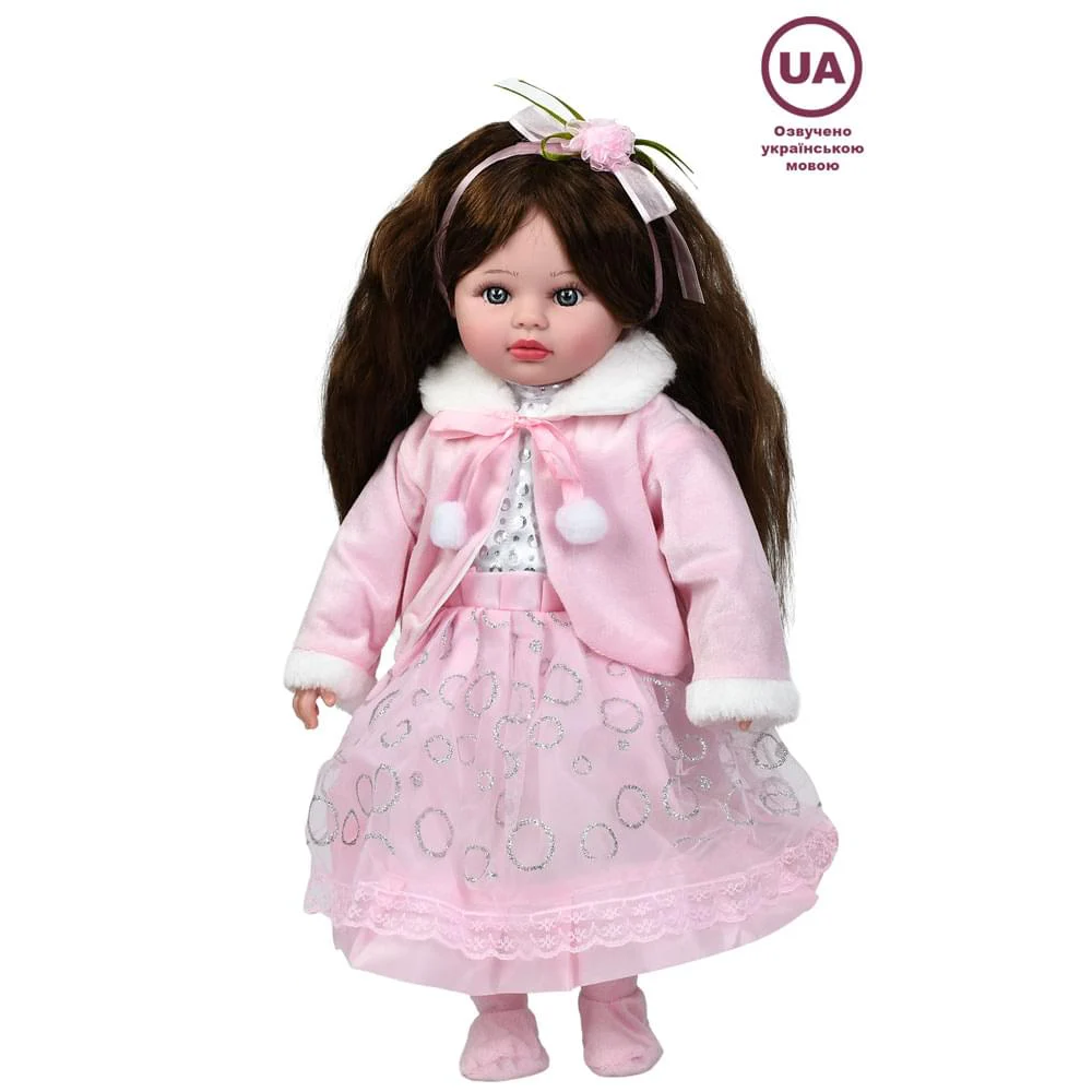 Лялька Маленька пані, 45см, м'яконабивна, музика-звук(укр), загадка, пісня, 4види, бат(табл), в кор-ці (розібрана), 23,5-49-12,5см /24/