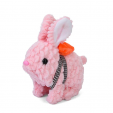 М'яка іграшка зайчик/кролик, 17-17-8см, стрибає, звук, рухливий ніс, 3 кольори, на бат-ці, у п/е /72/