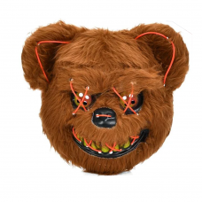 Маска тварина, Хелловін / Halloween,світло-3режими, плюш, 2 види(ведмідь 26-23-11см, заєць 34-20-10см),на бат-ці, у п/е /18/