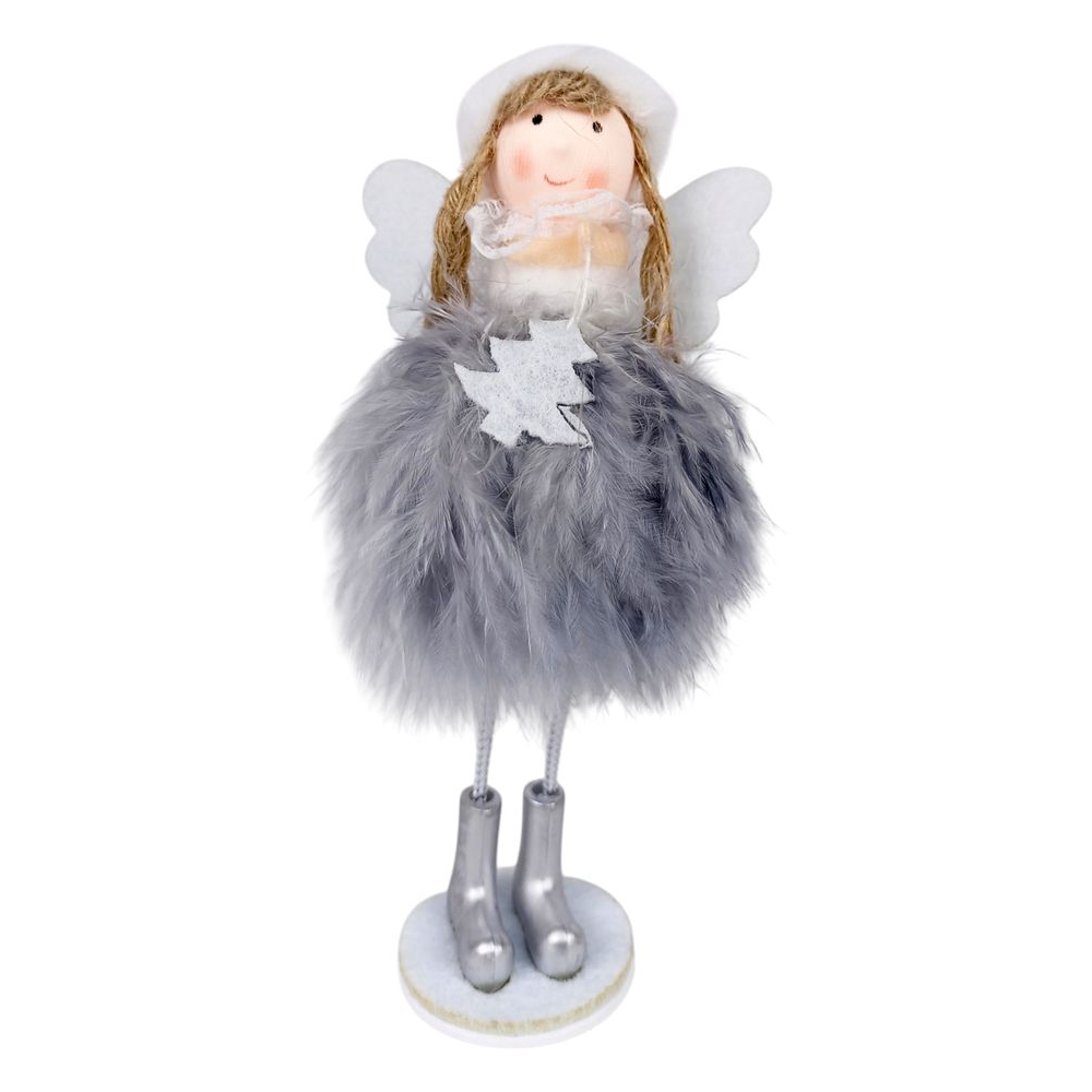 Іграшка декор новорічна "Янголятко в ковпачку стоїть" 18см 3в.(40*12)
