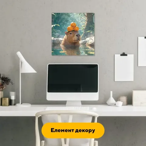 Дерев'яний фігурний пазл Капібара, А4, Картонна коробка 100 елементів