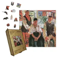 Дерев'яний фігурний пазл Християнська Сім'я, А4, Картонна коробка 100 елементів