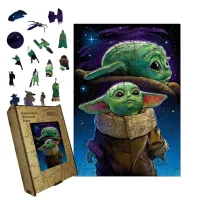 Дерев'яний фігурний пазл Мрійник Грогу, А4, Картонна коробка 100 елементів