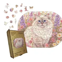 Дерев'яний фігурний пазл Блакитноока Панна, А4, Картонна коробка 100 елементів