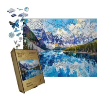 Дерев'яний фігурний пазл Озеро Морейн, А3, Картонна коробка 200 елементів