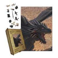 Дерев'яний фігурний пазл Могутній Дракон, А3, Картонна коробка 200 елементів