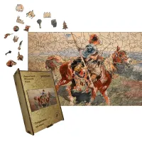 Дерев'яний фігурний пазл Гайдамаки, А4, Картонна коробка 100 елементів
