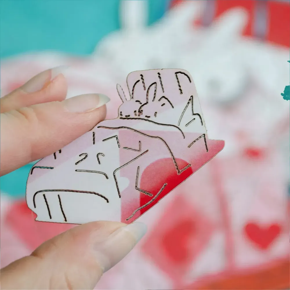 Дерев'яний фігурний пазл Ліниві Зайчики, А4, Картонна коробка 100 елементів