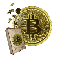 Пазл дерев'яний Біткоїн Bitcoin, А3, Картонна коробка 200 елементів