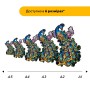 Пазл дерев'яний Колоритний Павлін, А5, Дерев'яна коробка 35 елементів