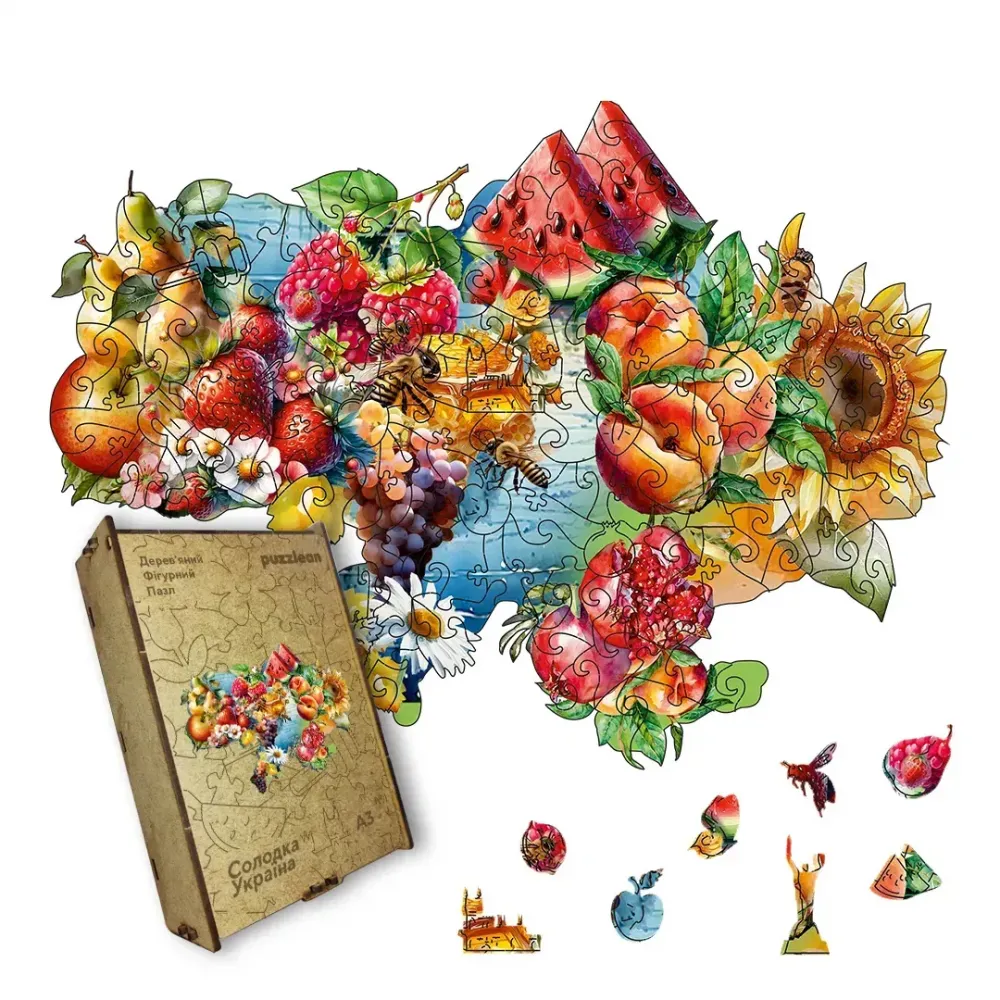 Пазл дерев'яний Мандала Спіральне Втілення, А1, Картонна коробка 500+ елементів