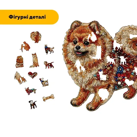 Дерев'яний фігурний пазл Мозаїка Шпіца, А4, Картонна коробка 100 елементів