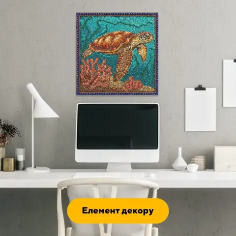 Дерев'яний фігурний пазл Мозаїка Черепахи, А1, Картонна коробка 500+ елементів