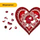 Дерев'яний фігурний пазл Мозаїка Серця, А5, Картонна коробка 35 елементів
