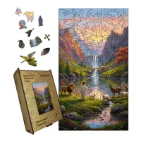 Дерев'яний фігурний пазл Благородна Природа, А4, Дерев'яна коробка 100 елементів