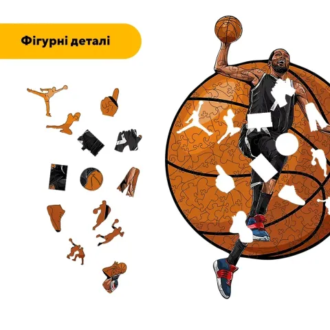 Дерев'яний фігурний пазл Кевін Дюрант, А1, Картонна коробка 500+ елементів