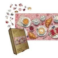 Дерев'яний фігурний пазл Солодкий Сніданок, А4, Картонна коробка 100 елементів