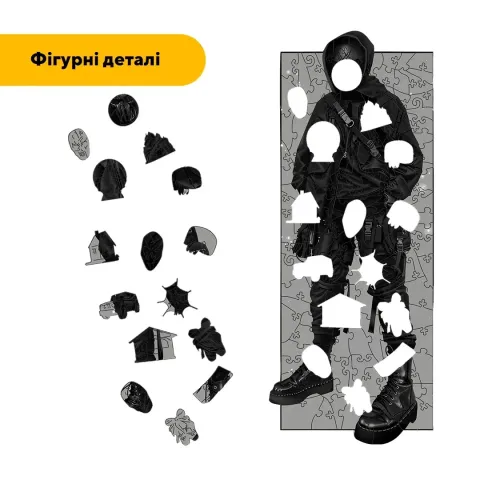 Дерев'яний фігурний пазл Кай Морі Диявольська Ніч, А1, Картонна коробка 500+ елементів