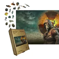 Дерев'яний фігурний пазл Сталкер, А4, Картонна коробка 100 елементів