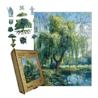 Дерев'яний фігурний пазл Верба, А1, Картонна коробка 500+ елементів