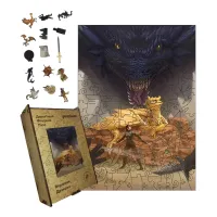 Дерев'яний фігурний пазл Вершник Дракона, А4, Картонна коробка 100 елементів