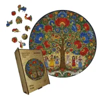 Дерев'яний фігурний пазл Декоративний Розпис Міць Роду, А4, Картонна коробка 100 елементів