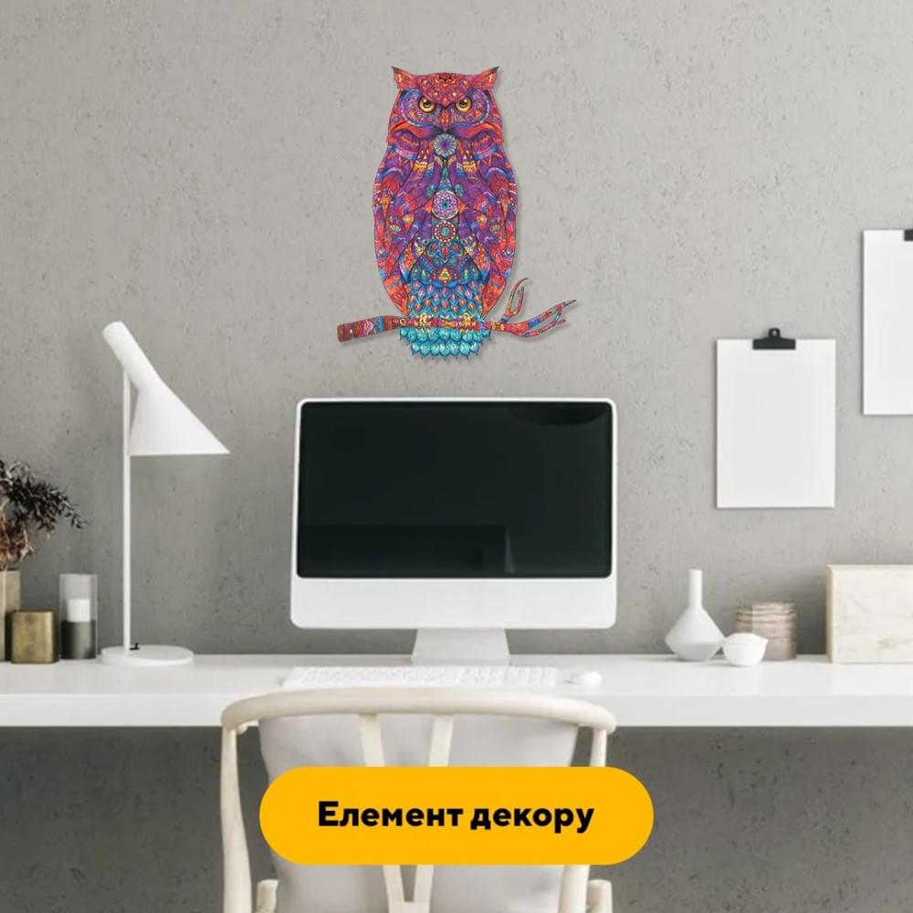 Пазл дерев'яний Сова Талісман, А1, Картонна коробка 500+ елементів