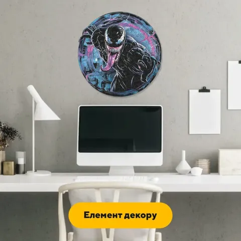 Дерев'яний фігурний пазл Веном, А2, Картонна коробка 300+ елементів